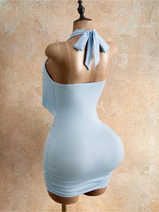 SHEIN Dresses & Skirts - SHEIN Light Blue Halter Bodycon Mini Dress